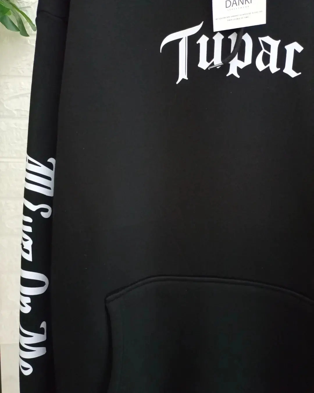 Black Tupac Printed Hoodie
