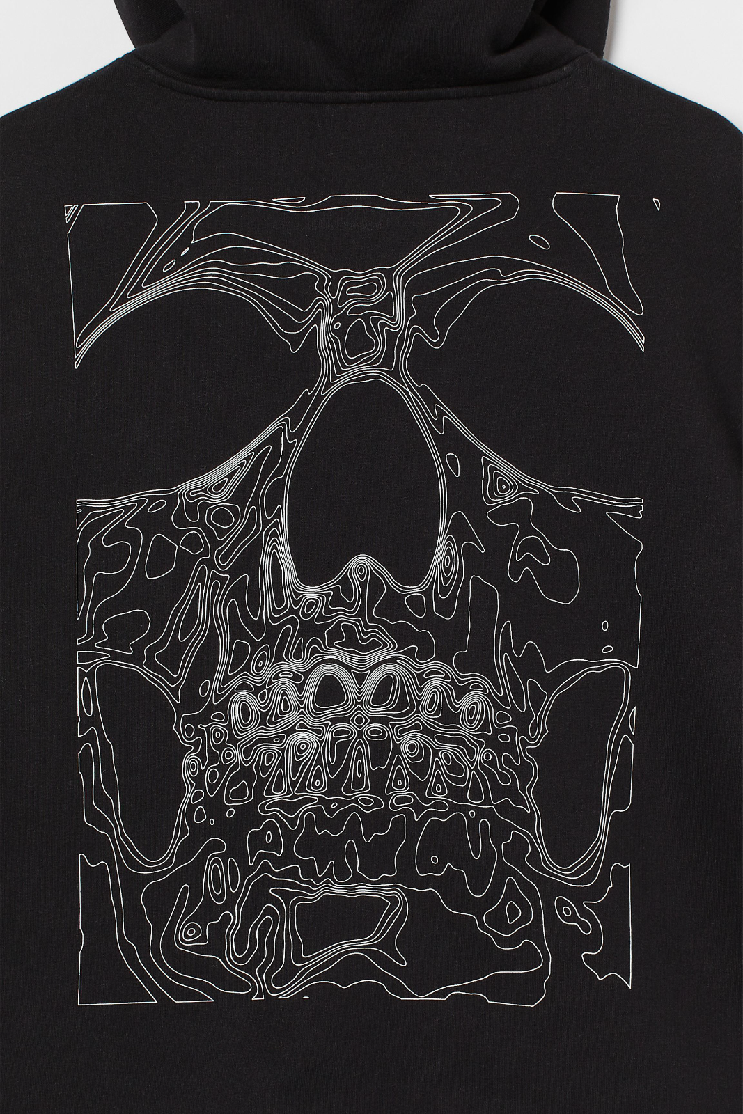 Black Skull Printed Hoodie