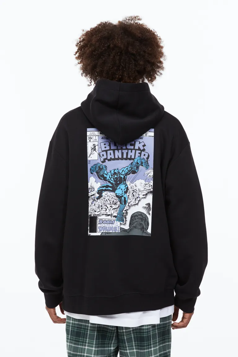 Black Panther Printed Hoodie